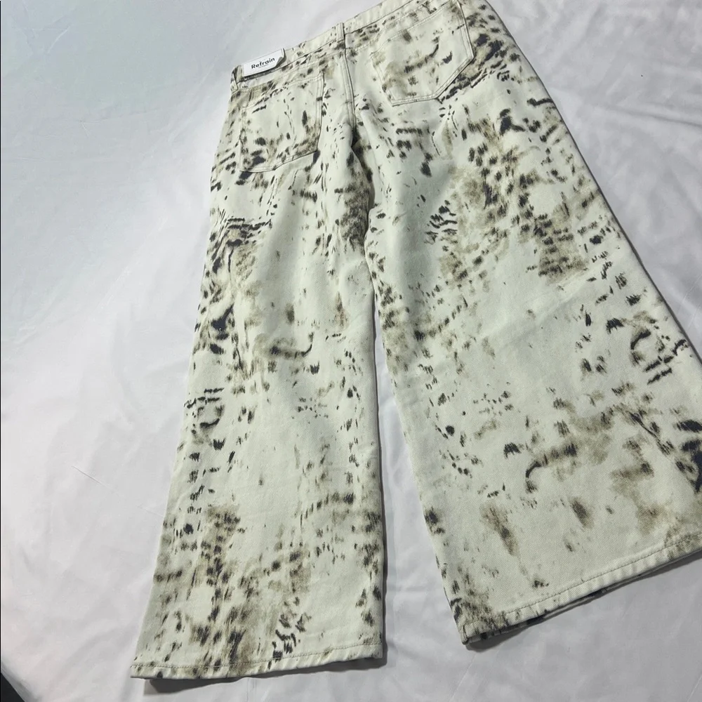 Refrain wide leg print jeans size 7 NWT - Picture 7 of 10